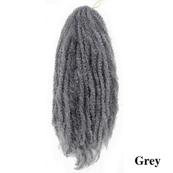Synthetic Marley Black Afro Soft Hair 18 Inchs Blue PurpleRed Grey Brown Golden Kanekalo Marley Crochet Braids Hair  Pieces