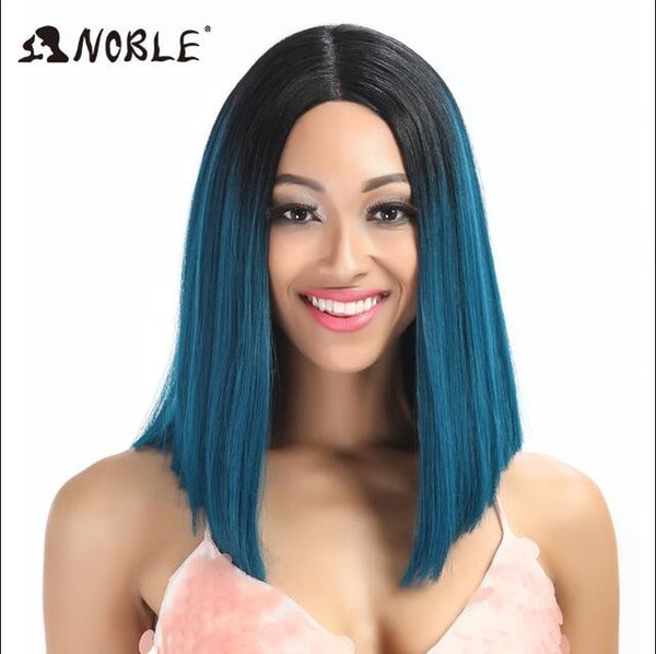 Noble Hair Synthetic Lace Front Wig Straight Hair 14 Inch Lace Wigs For Black Women Ombre Hair Synthetic Lace Front Wig