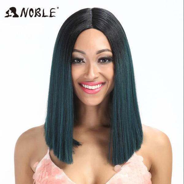 Noble Hair Synthetic Lace Front Wig Straight Hair 14 Inch Lace Wigs For Black Women Ombre Hair Synthetic Lace Front Wig