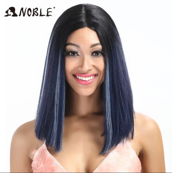 Noble Hair Synthetic Lace Front Wig Straight Hair 14 Inch Lace Wigs For Black Women Ombre Hair Synthetic Lace Front Wig