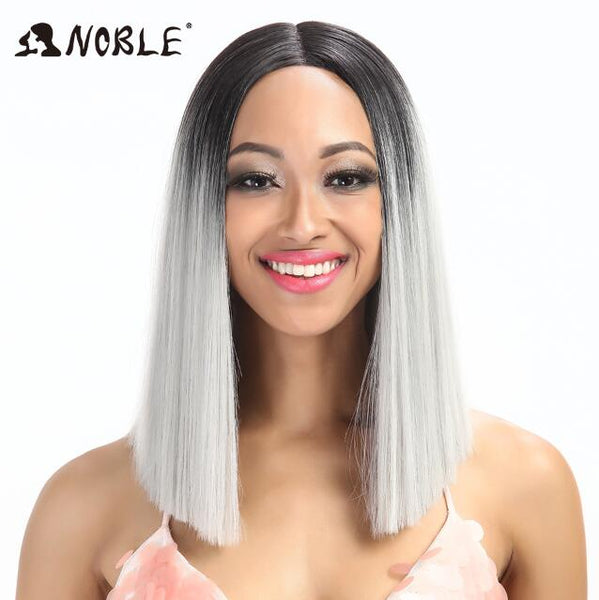 Noble Hair Synthetic Lace Front Wig Straight Hair 14 Inch Lace Wigs For Black Women Ombre Hair Synthetic Lace Front Wig