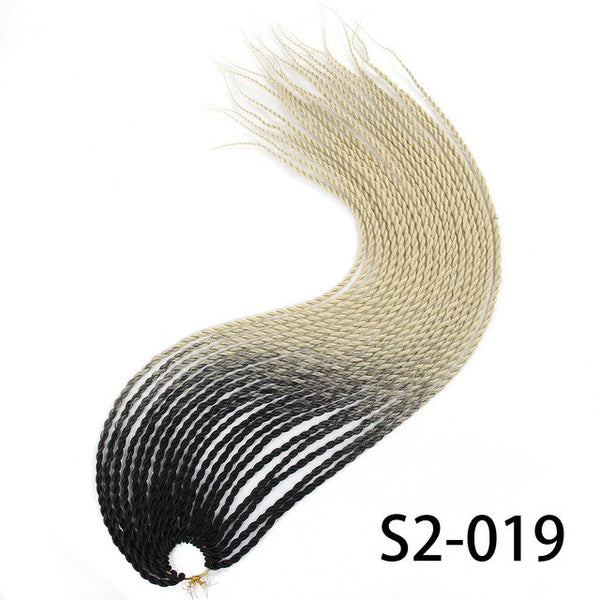 Hand Made Crochet Braids 24 Inch Ombre Senegalese Twist Hair Synthetic Braiding Hair Extension for Women Grey,blonde,pink,brown