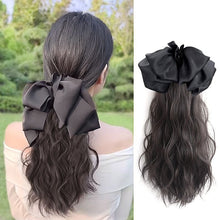 Load image into Gallery viewer, Women's Long Hair Bow High Ponytail Grip Clip