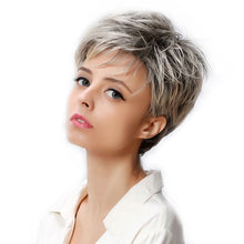 Load image into Gallery viewer, Gradient Short Straight Hair Fluffy Dyed Chemical Fiber Wig