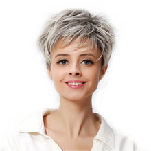 Load image into Gallery viewer, Gradient Short Straight Hair Fluffy Dyed Chemical Fiber Wig