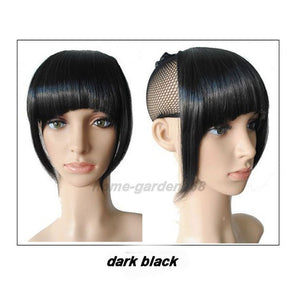 S-noilite Short Front Neat bangs Clip in bang fringe Hair extensions straight Synthetic 100% Real Natural hairpiece