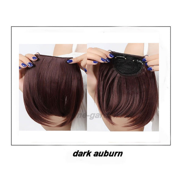 S-noilite Short Front Neat bangs Clip in bang fringe Hair extensions straight Synthetic 100% Real Natural hairpiece