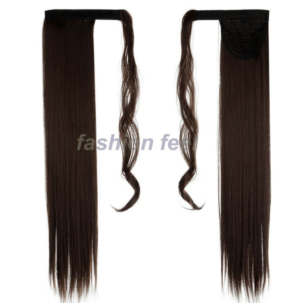 S-noilite Women 24/26" Drawstring Pony tail Long Straight Hair Extensions Piece Wrap Around Ponytail Real Natural Synthetic