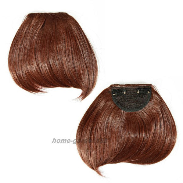 S-noilite US Stock Clip in False Bangs Neat Fringe Hair Extensions One Piece Staight Synthetic Black Brown Blonde Red