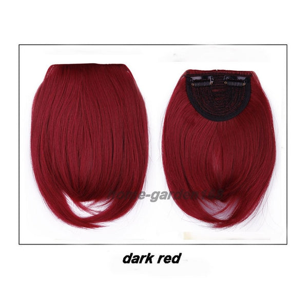 S-noilite US Stock Clip in False Bangs Neat Fringe Hair Extensions One Piece Staight Synthetic Black Brown Blonde Red