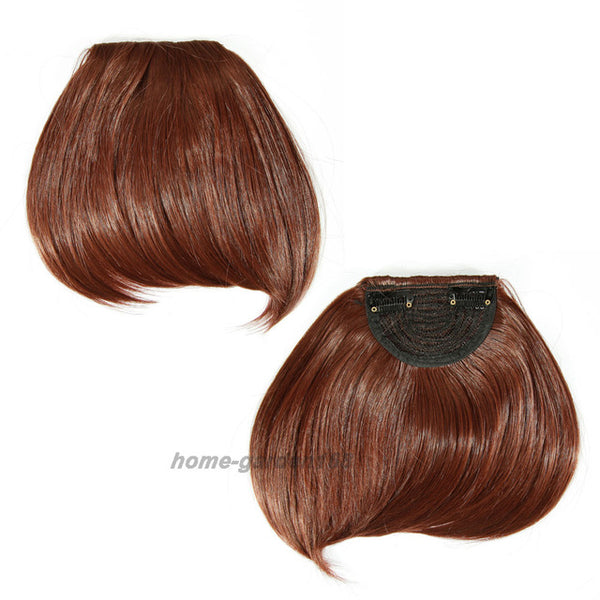 S-noilite US Shipping Clip In On Bang Bangs Fringe Synthetic Hairpiece Fringe Hair Extensions Black Brown Blonde