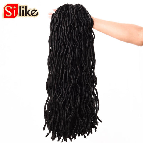 Silike 24 Roots Faux Locs Curly Crochet Hair 12 20 inch Crochet Braids Synthetic Hair Extensions For Black Women 3 packs/Lot