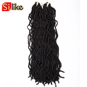 Silike 24 Roots Faux Locs Curly Crochet Hair 12 20 inch Crochet Braids Synthetic Hair Extensions For Black Women 3 packs/Lot