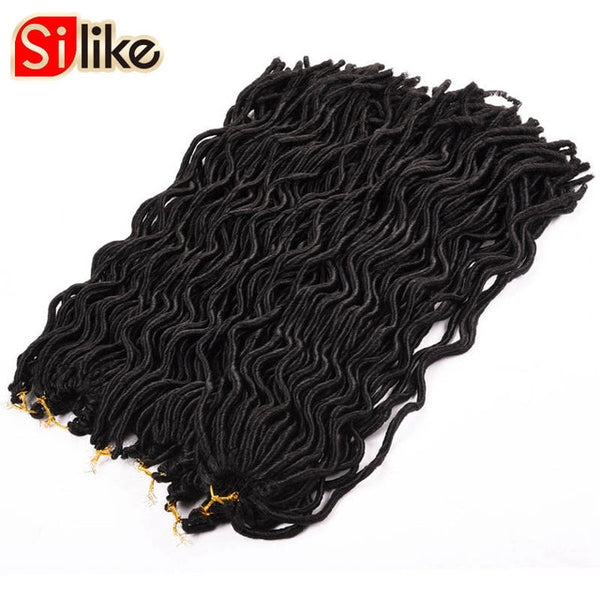 Silike 24 Roots Faux Locs Curly Crochet Hair 12 20 inch Crochet Braids Synthetic Hair Extensions For Black Women 3 packs/Lot