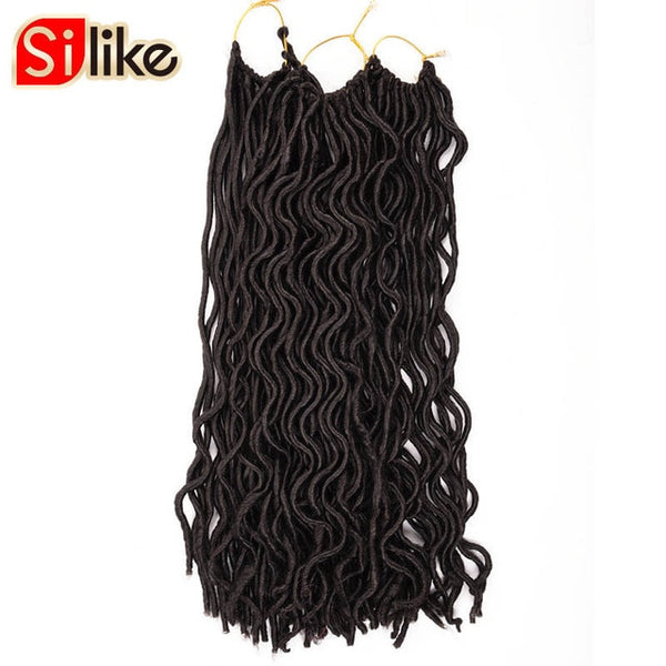 Silike 24 Roots Faux Locs Curly Crochet Hair 12 20 inch Crochet Braids Synthetic Hair Extensions For Black Women 3 packs/Lot