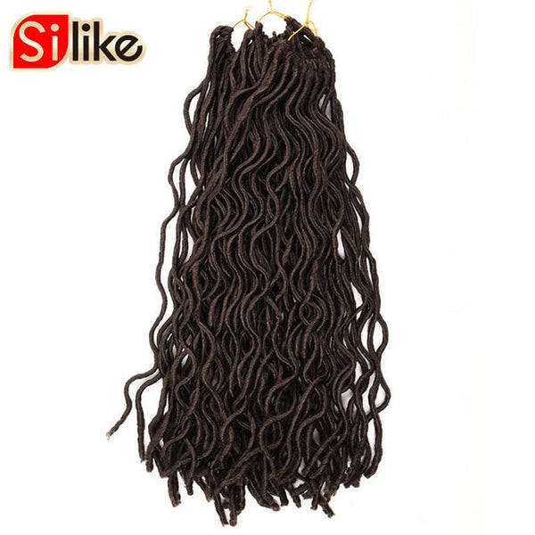 Silike 24 Roots Faux Locs Curly Crochet Hair 12 20 inch Crochet Braids Synthetic Hair Extensions For Black Women 3 packs/Lot