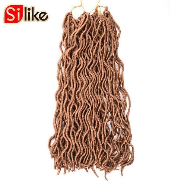 Silike 24 Roots Faux Locs Curly Crochet Hair 12 20 inch Crochet Braids Synthetic Hair Extensions For Black Women 3 packs/Lot