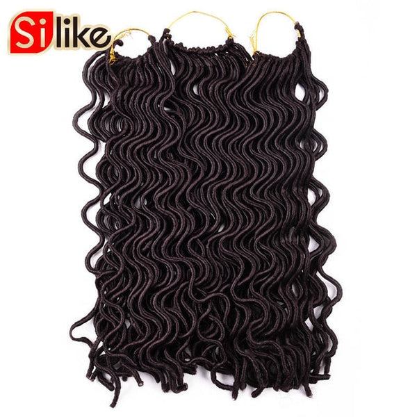 Silike 24 Roots Faux Locs Curly Crochet Hair 12 20 inch Crochet Braids Synthetic Hair Extensions For Black Women 3 packs/Lot