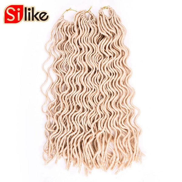 Silike 24 Roots Faux Locs Curly Crochet Hair 12 20 inch Crochet Braids Synthetic Hair Extensions For Black Women 3 packs/Lot