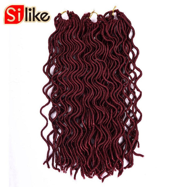 Silike 24 Roots Faux Locs Curly Crochet Hair 12 20 inch Crochet Braids Synthetic Hair Extensions For Black Women 3 packs/Lot