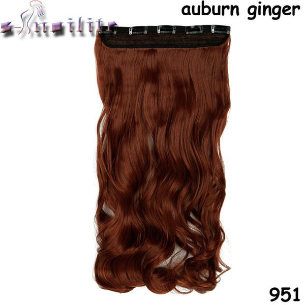 S-noilite 24 inches 61CM Long 100% Real Thick Clip in Hair Extension Frosted Hairpiece Mix Brown Blonde Synthetic Hair