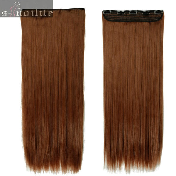 S-noilite Hair Extensions Black Brown Blonde Natural Straight 58-76cm Long High Tempreture Synthetic Hair Extension Hairpiece