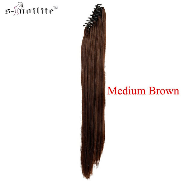 SNOILITE Synthetic Women Claw on Ponytail Clip in Hair Extensions Curly Style Pony Tail Hairpiece Black Brown Blonde hairstyles