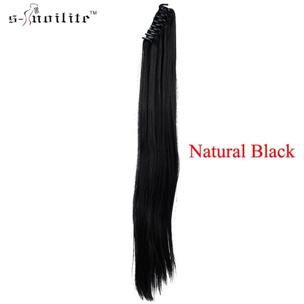 SNOILITE Synthetic Women Claw on Ponytail Clip in Hair Extensions Curly Style Pony Tail Hairpiece Black Brown Blonde hairstyles