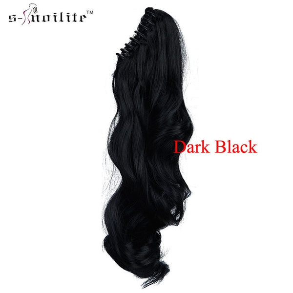 SNOILITE Synthetic Women Claw on Ponytail Clip in Hair Extensions Curly Style Pony Tail Hairpiece Black Brown Blonde hairstyles