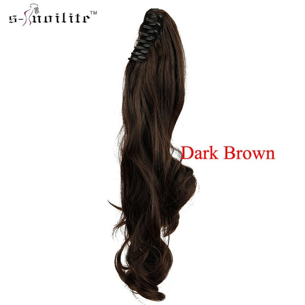 SNOILITE Synthetic Women Claw on Ponytail Clip in Hair Extensions Curly Style Pony Tail Hairpiece Black Brown Blonde hairstyles