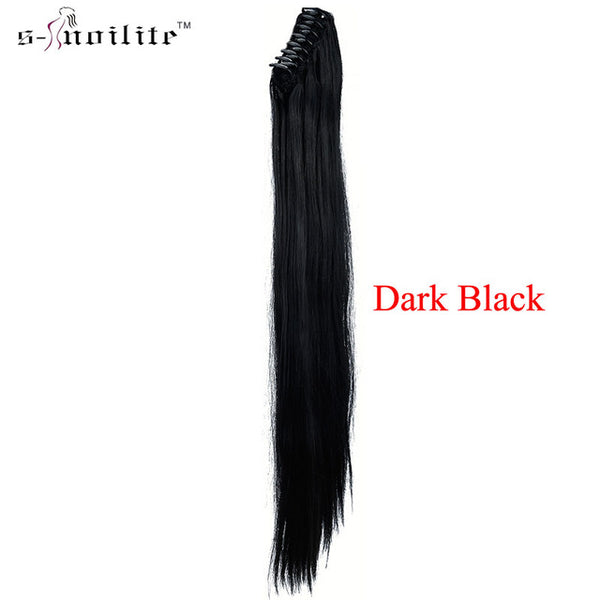 SNOILITE Synthetic Women Claw on Ponytail Clip in Hair Extensions Curly Style Pony Tail Hairpiece Black Brown Blonde hairstyles