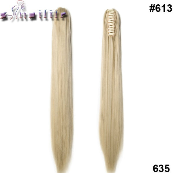 S-noilite Long Wavy Wrap Around Ponytail Claw Jaw in Hair pieces Real Natural Remy Hair Extensions for human