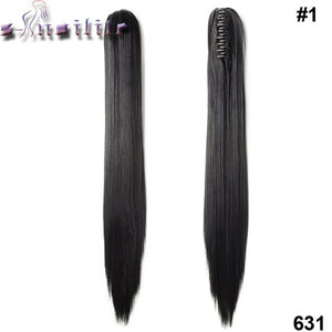 S-noilite Long Wavy Wrap Around Ponytail Claw Jaw in Hair pieces Real Natural Remy Hair Extensions for human