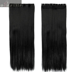 S-noilite Fall to waist 46-76 CM Longest Clip in for human Hair Extensions One Piece Real Natural Thick Synthetic hair Extention