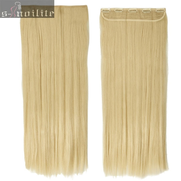 S-noilite Fall to waist 46-76 CM Longest Clip in for human Hair Extensions One Piece Real Natural Thick Synthetic hair Extention