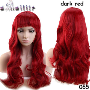 S-noilite 56CM Loose Wave Synthetic Wigs for black women Cosplay wig Blonde Blue Red Pink Grey Purple Hair for human party