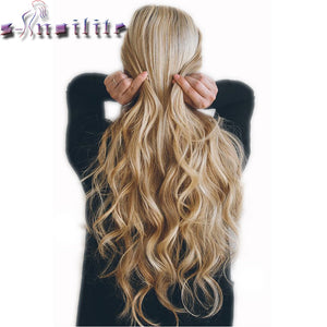 S-noilite Long 8PCS FULL HEAD Clip in on Hair Extensions 18Clips in Curly Natural Hairpieces Synthetic Fiber For Women