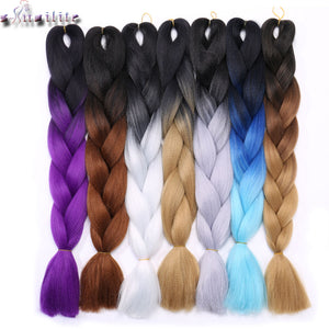 s-noilite 3pcs/lot 24'' Kanekalon Jumbo Braids Bulk Synthetic Hair African Braiding Hair Style Crochet Hair Extensions 2 3 Tone