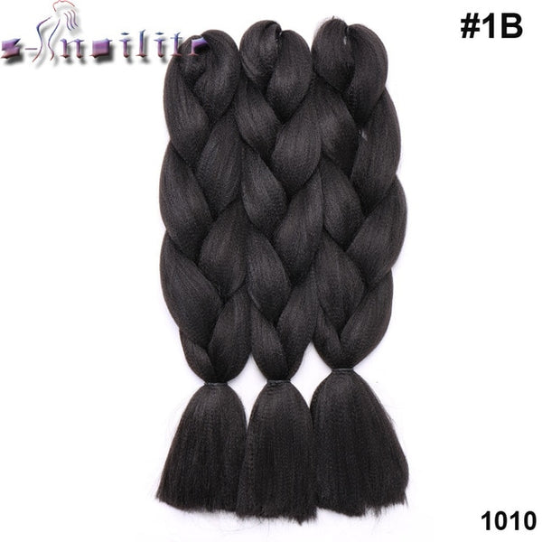 s-noilite 3pcs/lot 24'' Kanekalon Jumbo Braids Bulk Synthetic Hair African Braiding Hair Style Crochet Hair Extensions 2 3 Tone