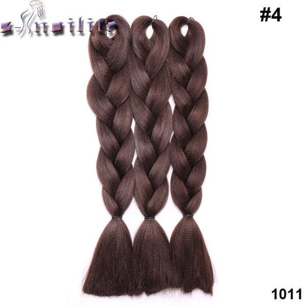 s-noilite 100g/pack 24inch braiding hair ombre two tone colored jumbo braids hair synthetic hair for dolls crochet hair