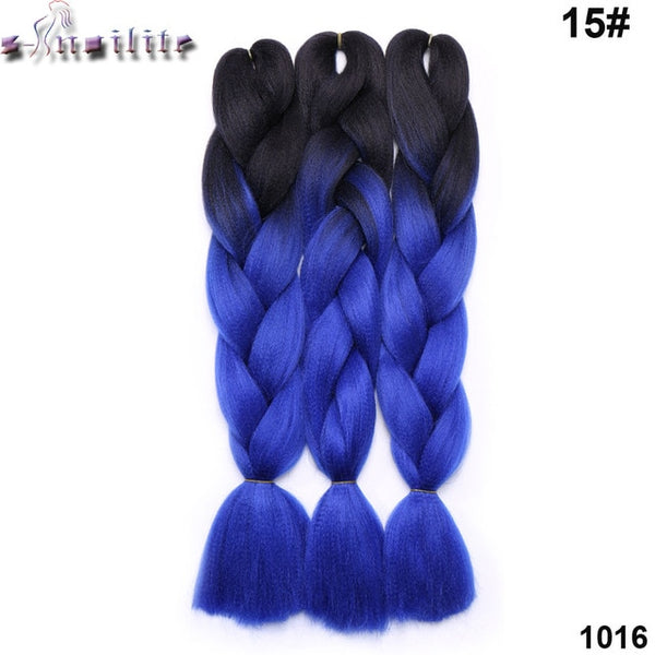 s-noilite 100g/pack 24inch braiding hair ombre two tone colored jumbo braids hair synthetic hair for dolls crochet hair