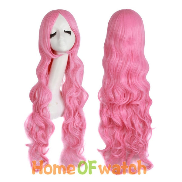 Loose wave 80cm 32" cosplay wig 29 colors black pink blonde red blue womens party synthetic wigs Heat Resistant hair MapofBeauty