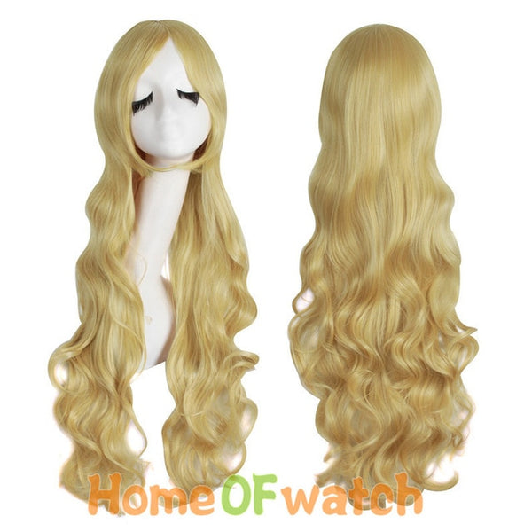 Loose wave 80cm 32" cosplay wig 29 colors black pink blonde red blue womens party synthetic wigs Heat Resistant hair MapofBeauty