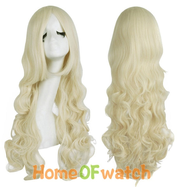 Loose wave 80cm 32" cosplay wig 29 colors black pink blonde red blue womens party synthetic wigs Heat Resistant hair MapofBeauty