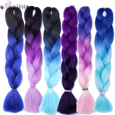 s-noilite Braiding Hair 1 piece 24 inch Jumbo Braids 100g/piece Synthetic ombre Kanekalon Fiber Hair Extensions