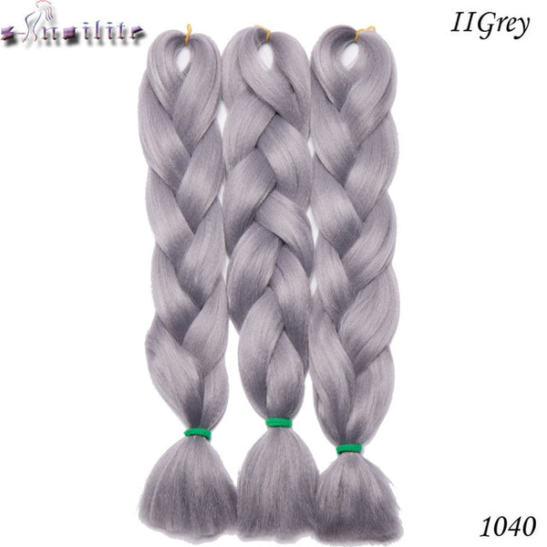 s-noilite Braiding Hair 1 piece 24 inch Jumbo Braids 100g/piece Synthetic ombre Kanekalon Fiber Hair Extensions