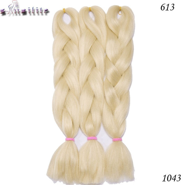 s-noilite Braiding Hair 1 piece 24 inch Jumbo Braids 100g/piece Synthetic ombre Kanekalon Fiber Hair Extensions