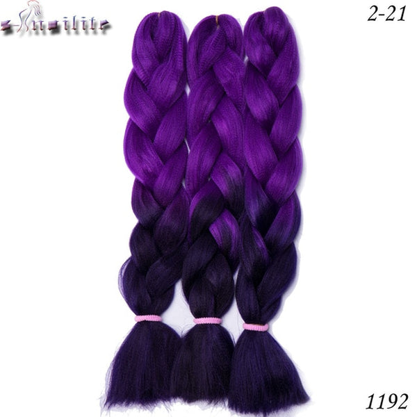 s-noilite Braiding Hair 1 piece 24 inch Jumbo Braids 100g/piece Synthetic ombre Kanekalon Fiber Hair Extensions