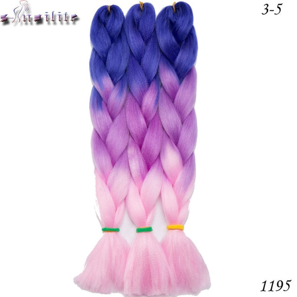 s-noilite Braiding Hair 1 piece 24 inch Jumbo Braids 100g/piece Synthetic ombre Kanekalon Fiber Hair Extensions