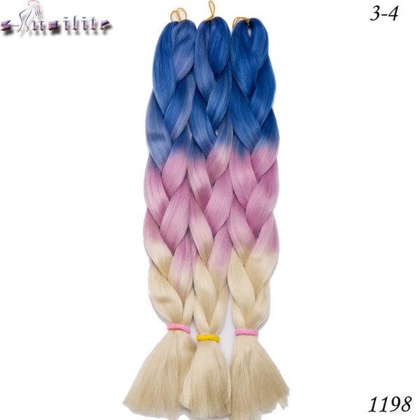 s-noilite Braiding Hair 1 piece 24 inch Jumbo Braids 100g/piece Synthetic ombre Kanekalon Fiber Hair Extensions